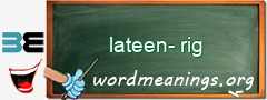 WordMeaning blackboard for lateen-rig